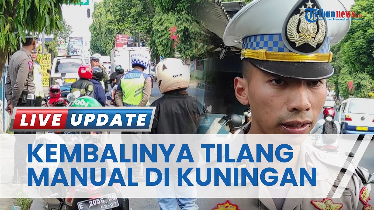 Tilang Manual di Kuningan, Polisi Amankan Sejumlah Kendaraan Sepeda Motor yang Langgar Lalu Lintas