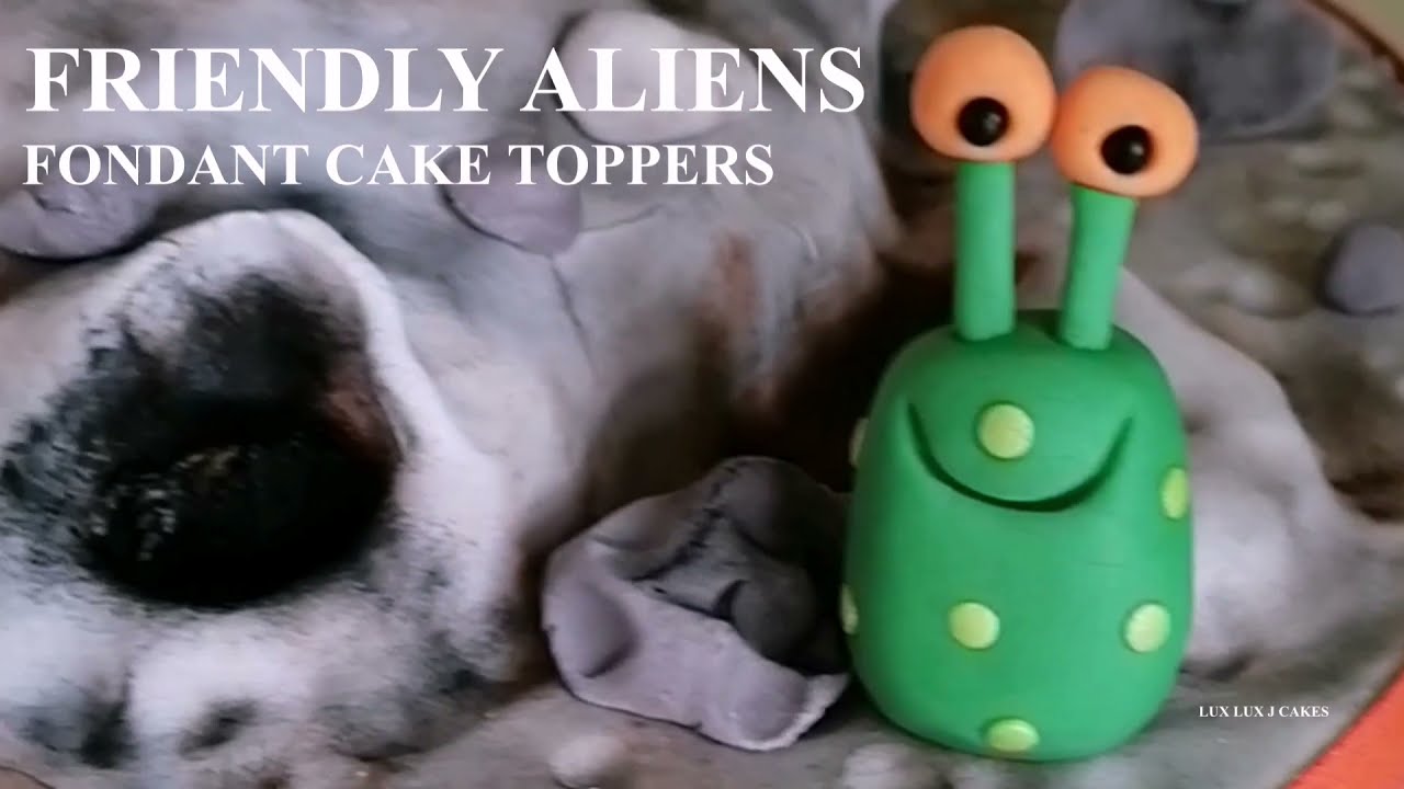 Friendly Aliens or Monsters Fondant Cake Toppers