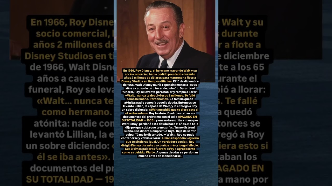 Por qué Walt Disney perdonó la deuda de 2.000.000 de dólares a su hermano