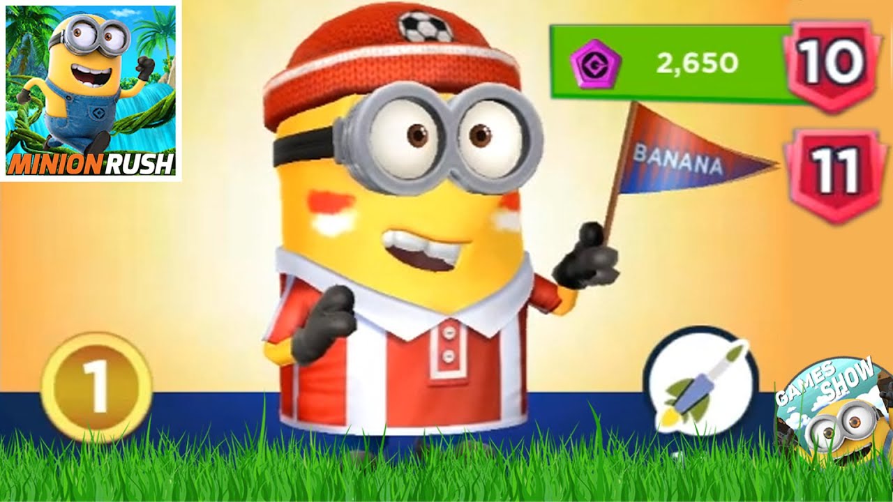 Soccer Fan Unlock NEW Costume Despicable Me Minion Rush AGENT RANK 10 - 11 gameplay walkthrough