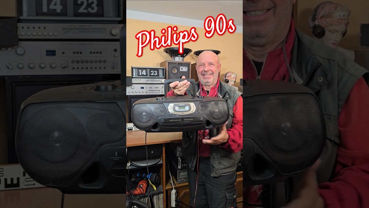 90s PHILIPS AZ1602 CD Radio Cassette Recorder - CD player - Boombox - FM tuning sound test