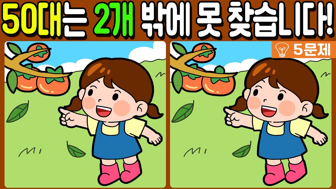 【다른그림찾기/치매예방】50대는 2개밖에 못 찾습니다!🔥【 find difference / 두뇌운동/3개 찾기/5문제/#461】