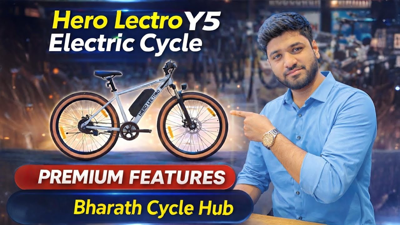 Hero Lectro Y5 Electric Cycle🚀🚲 Explaining Premium Features. Cheapest Best Cycle😲🥳 Bharath Cycle Hub