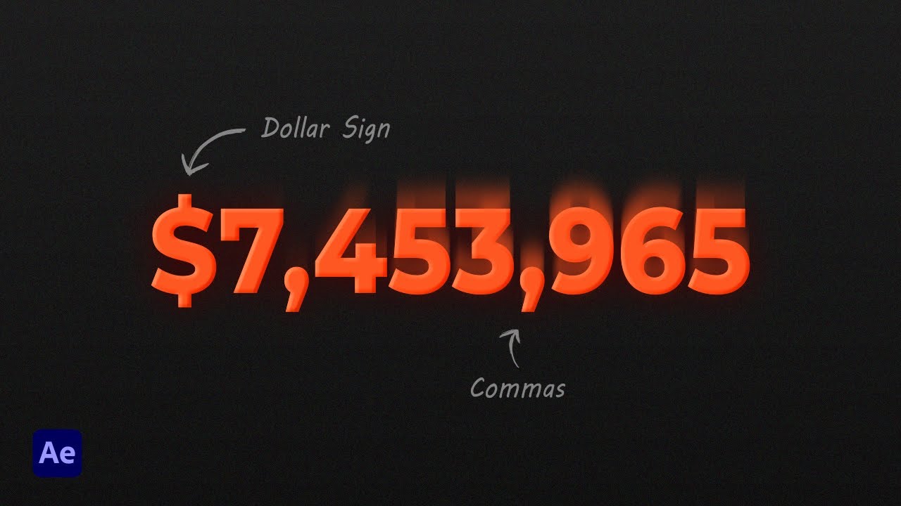 Animate Rising Numbers in After Effects — Infinite Counter with Commas & Dollar Sign