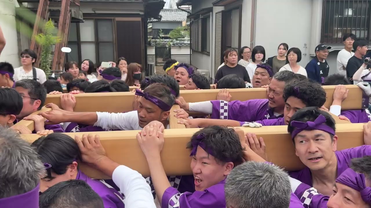 令和7年福崎町熊野神社例大祭　八坂神社宮入（八反田・中嶋・吉田・長目・田尻・西光寺）