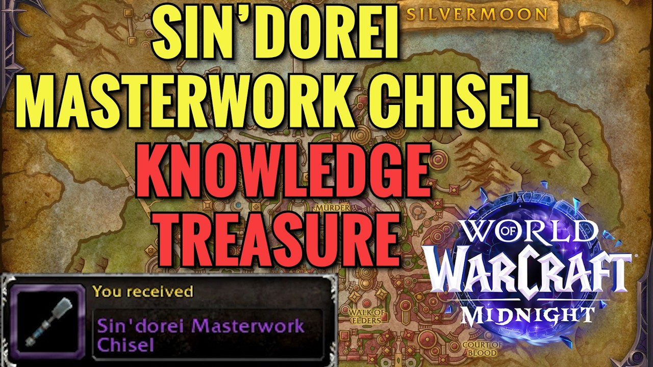 Sin'Dorei Masterwork Chisel Treasure Location (+3 Jewelcrafting Knowledge) (WoW Midnight)