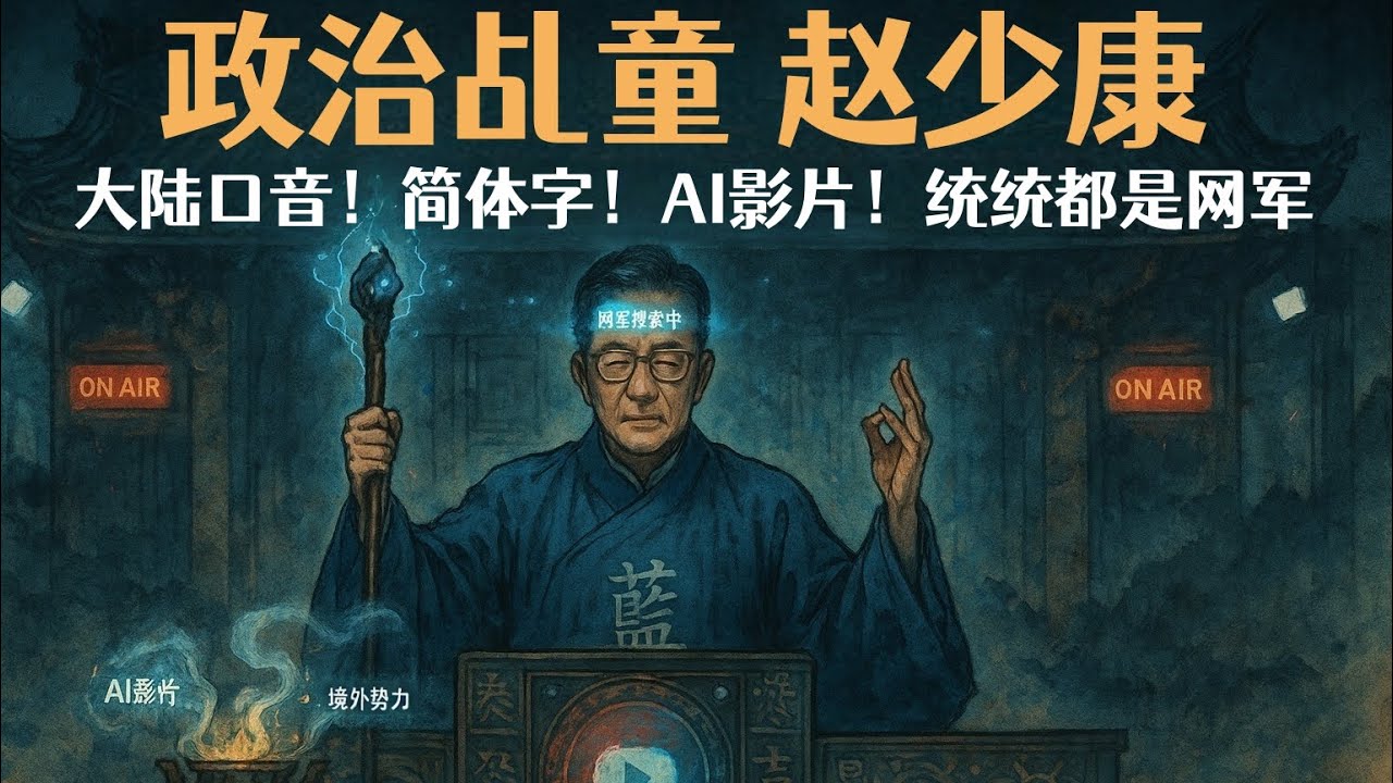 赵少康起乩！大陆口音？AI影片？简体字？统统都是网军！