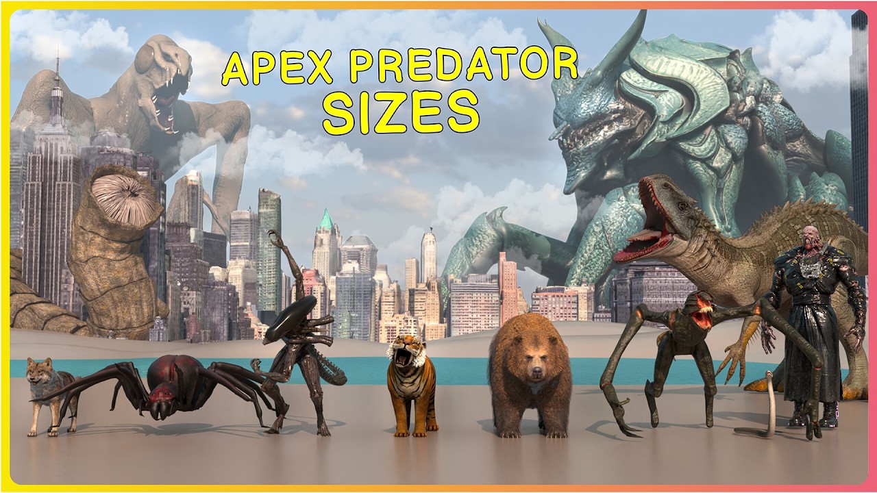 How BIG are APEX PREDATORS? 🐅 Real Predators vs Movie Monsters  - EPIC Size Comparison 3D