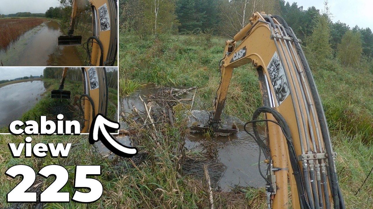 Flooded Fields And Road - Beaver Dam Removal With Excavator No.225 - Cabin View