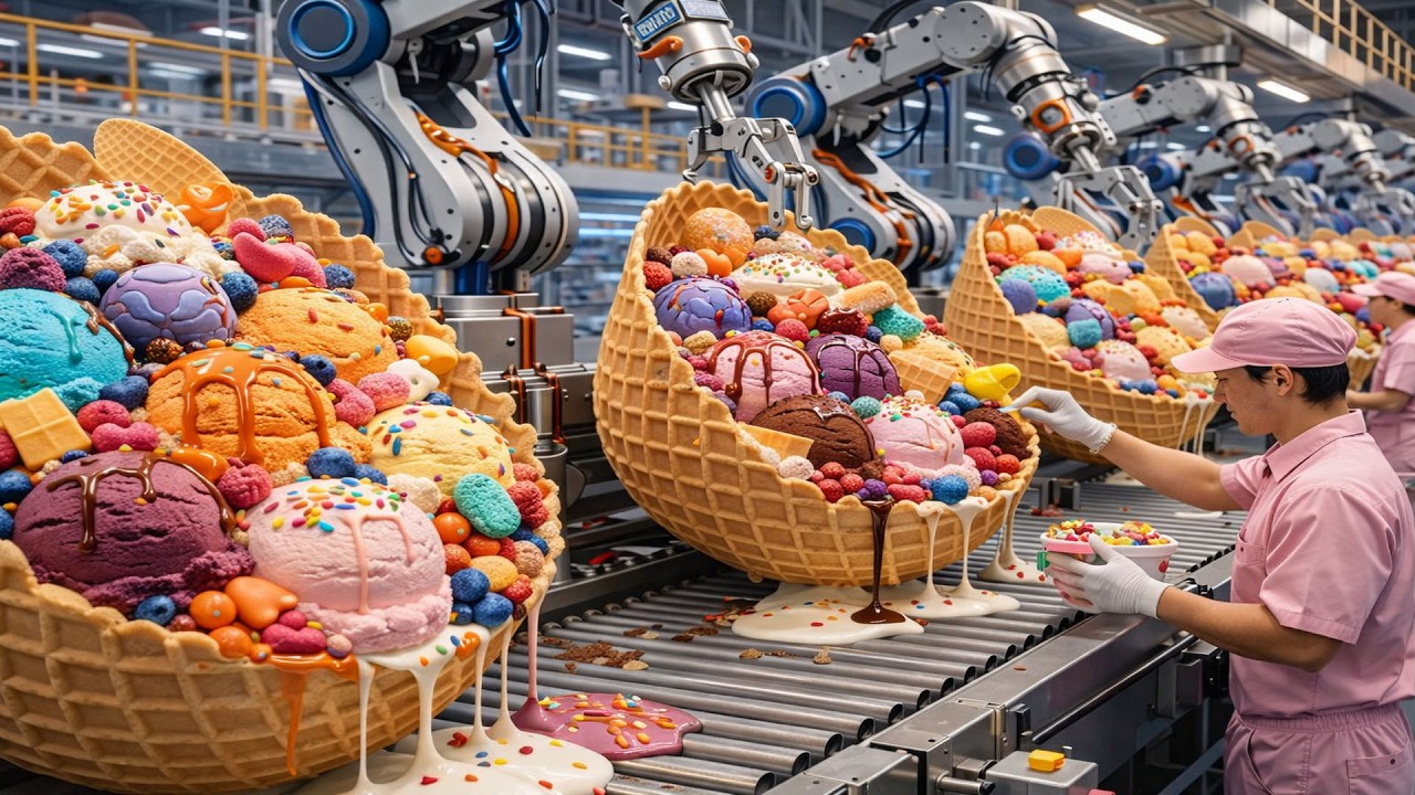 CÓMO se HACE HELADO en MEGA FÁBRICAS: De Ingredientes Crudos a Congelado Listo (PROCESO) | En Masa