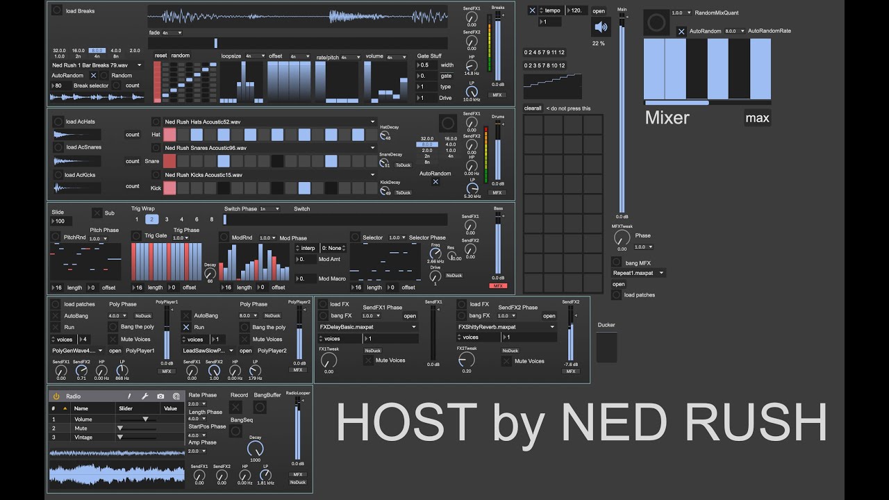 NED RUSH LIVE - HOST 1 - #musicproducer #maxmsp #electronicmusic