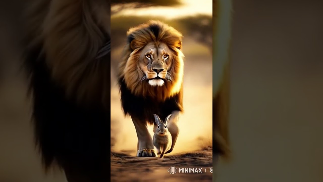 Lion chasing rabbit |youtube shorts