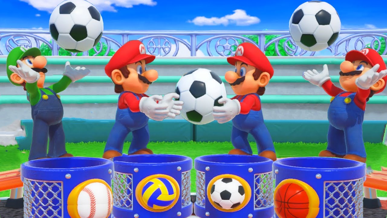 Super Mario Party Minigames - Mario vs Dry Bones vs Shy Guy vs Luigi