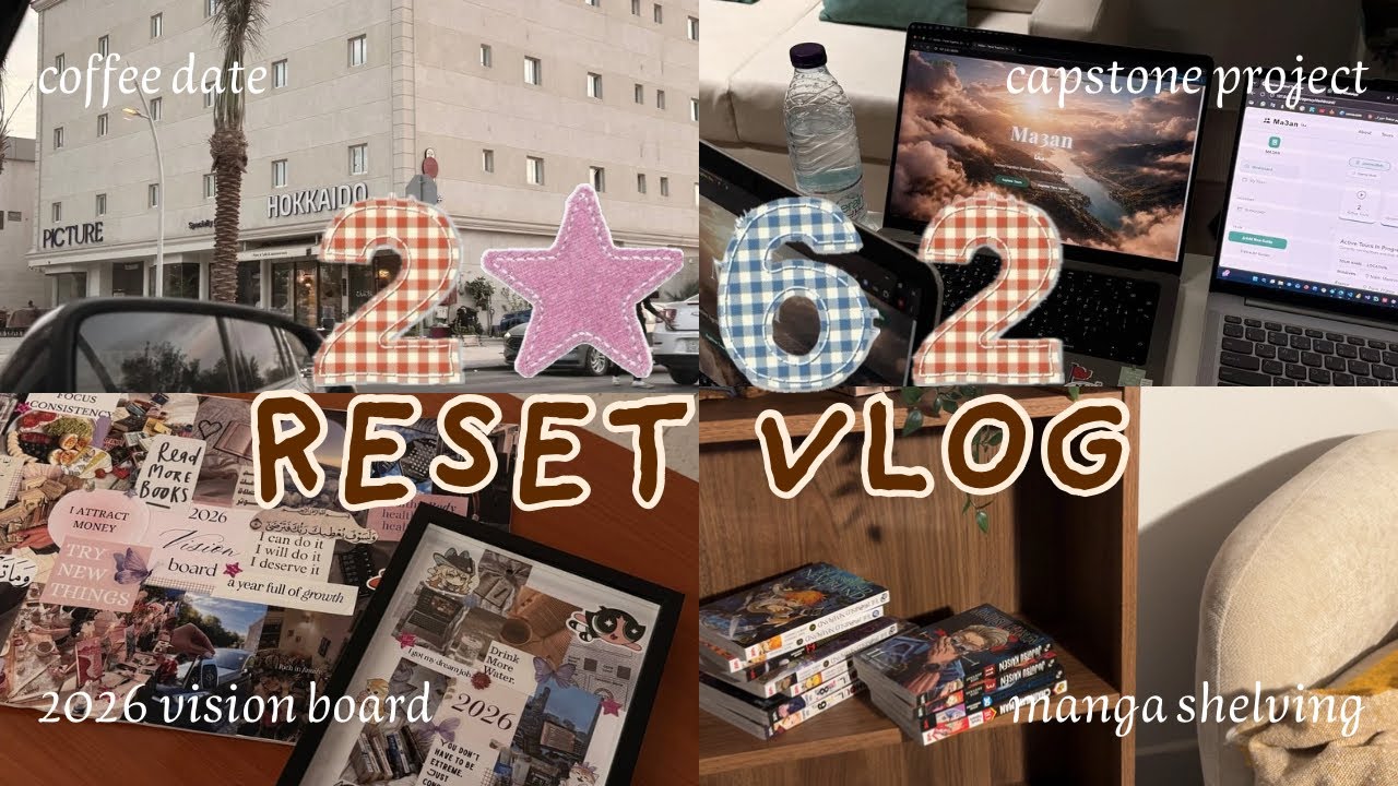 new year reset - فلوق السنة الجديدة • فيجن بورد • كوفي • تزيين غرفتي