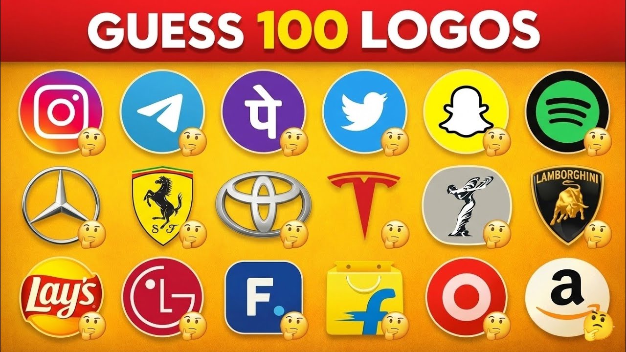 Can You Guess 100 LOGOS In This GENIUS Challenge? #logo #logoquiz #logochallenge 