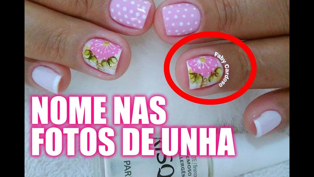 Como colocar nome em fotos de unhas pelo celular - Faby Cardoso