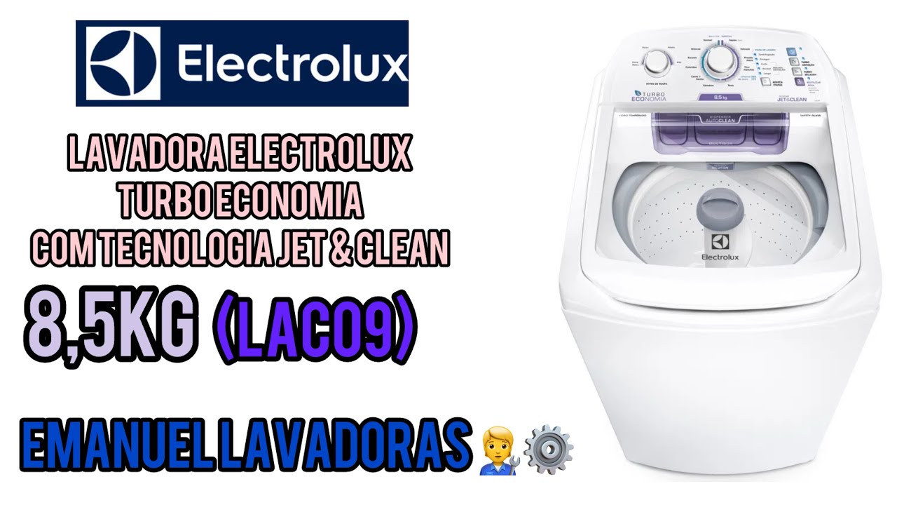 Lavadora Electrolux turbo economia 8,5kg com tecnologia jet & clean (LAC09) toalhas 💜