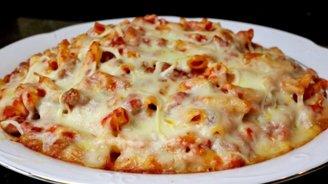 Macarrones con carne y queso