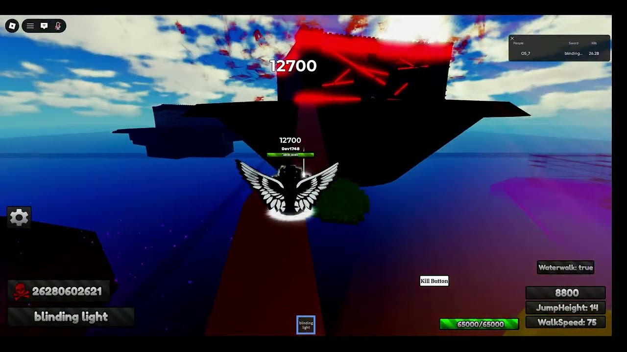 Celestia- I mean Blinding Light Showcase in Killstreak Sword Fighting Arena