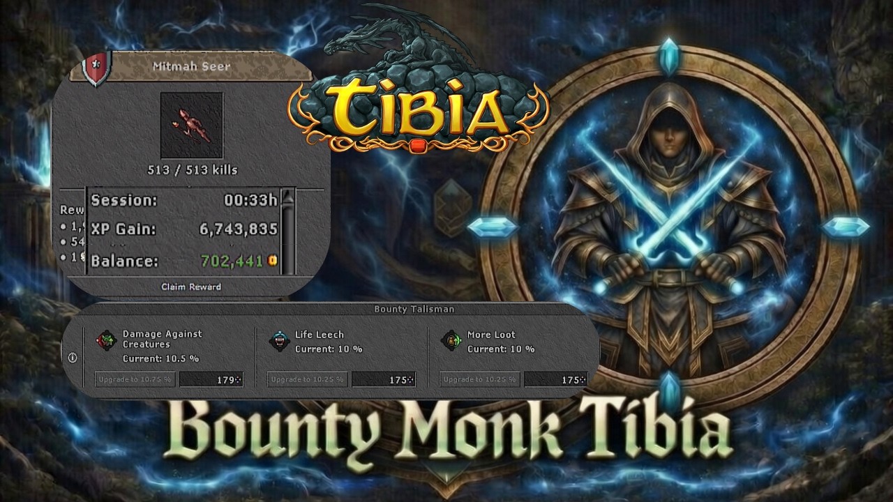 BOUNTY TASK - MITMAH SEER - 6.7KK EXP / 700K+ PROFIT - 33 MIN - 560+ MONK SOLO