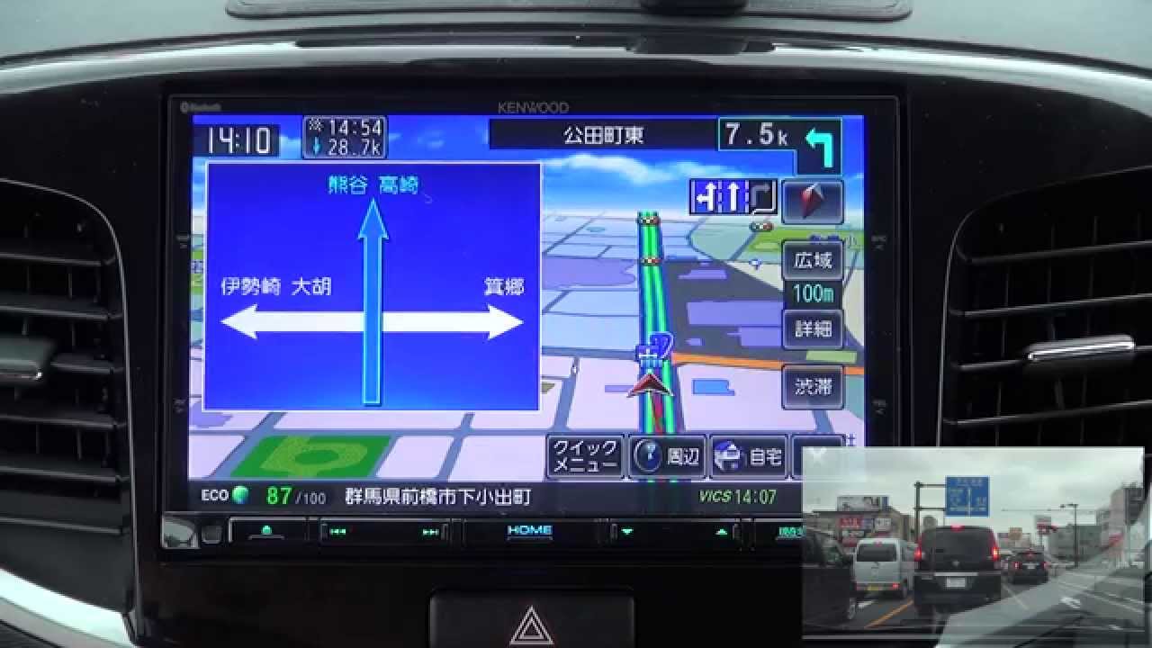 [車載カメラ付き] スズキ純正ナビ KENWOOD SKX-800 実走での案内の様子