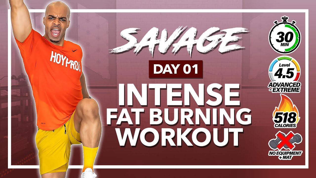 30 MIN CALORIE KILLER No Equipment HIIT Cardio Workout  // SAVAGE - DAY 1