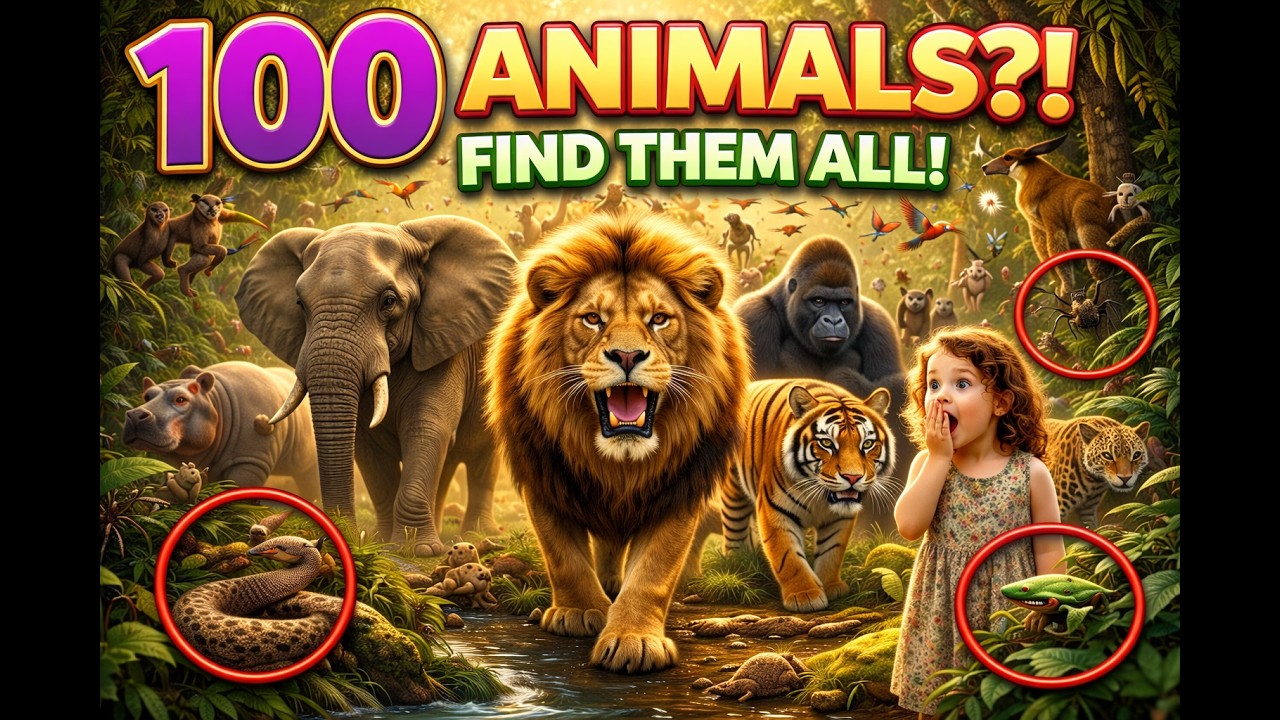 Find 100 Jungle Animals! 🦁 Can You Spot Them All? | Kids Safari Adventure with Tina