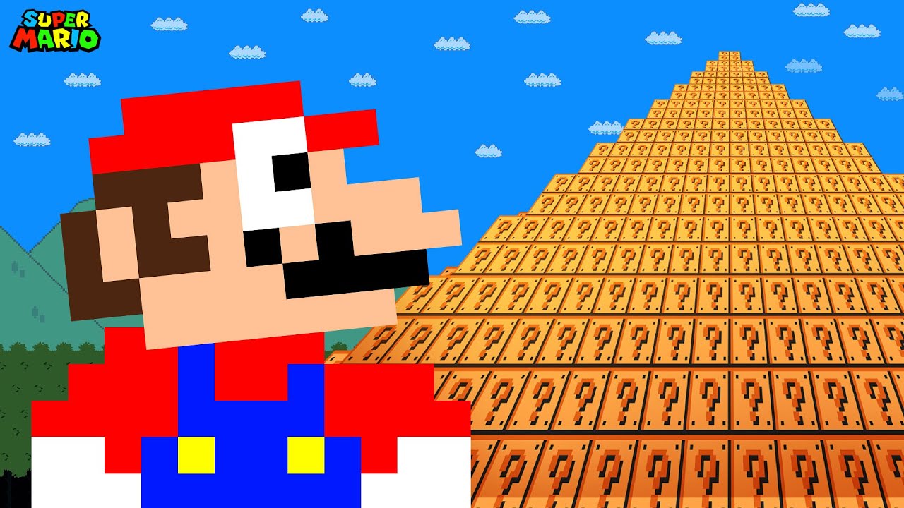 Super Mario Bros. Mario VS  9999 Item Blocks!