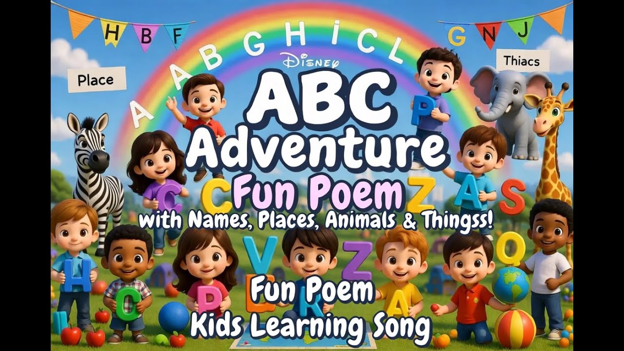 The Alphabet Song | Learn The ABC Song: Fun Poem with Names, Places, Animals & Things| Kids Learning