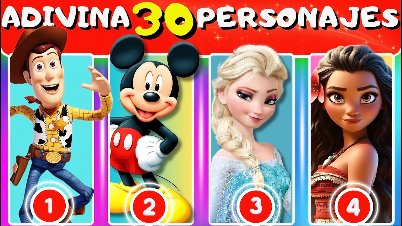😱 ADIVINA 30 PERSONAJES DE DISNEY🎥 MOANA | ELSA