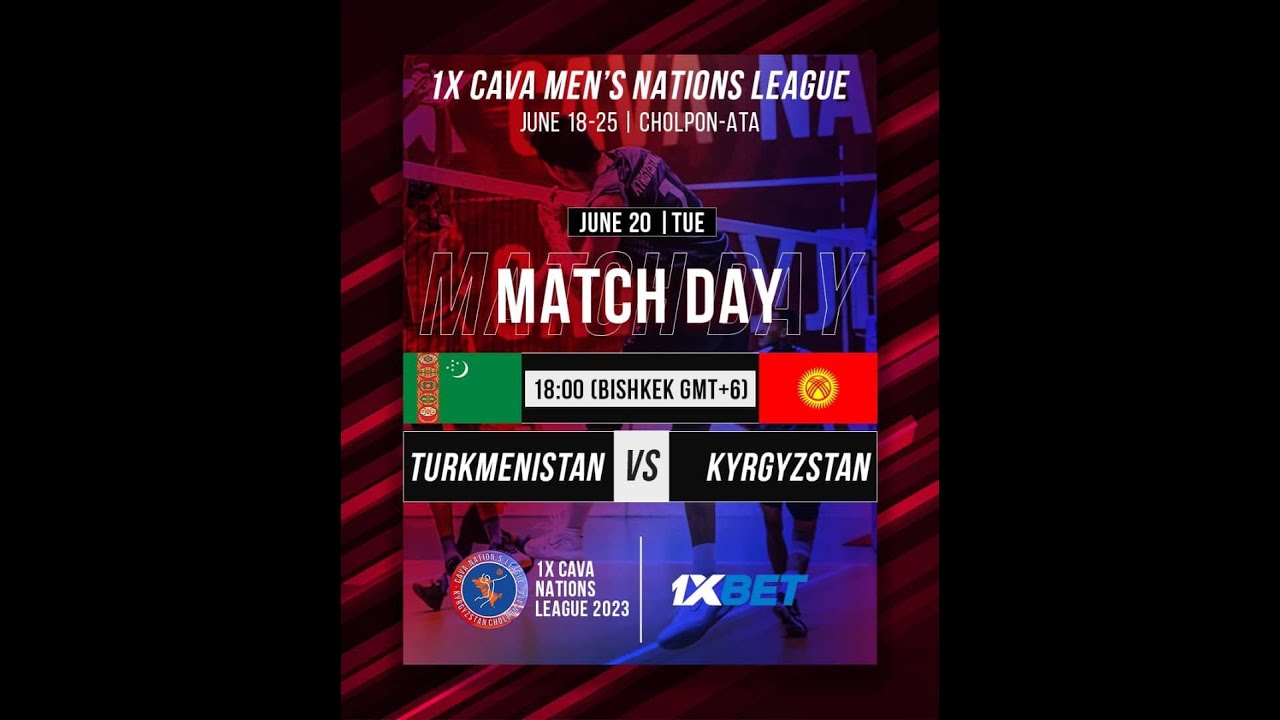 Kyrgyzstan - Turkmenistan. Cava Улуттар Лигасы. Cava Nations League 18-25 june, 2023 Cholpon-Ata.