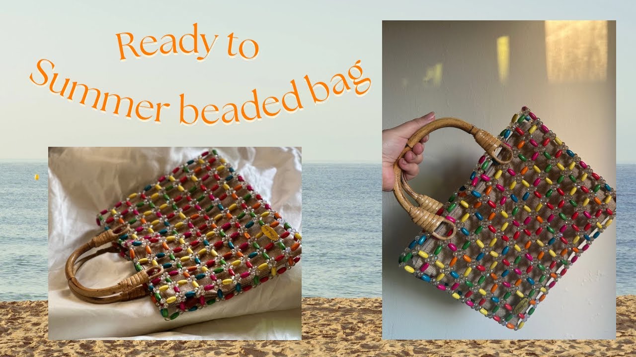 How to make summer beach beaded bag🪼شنطه خرز للبحر