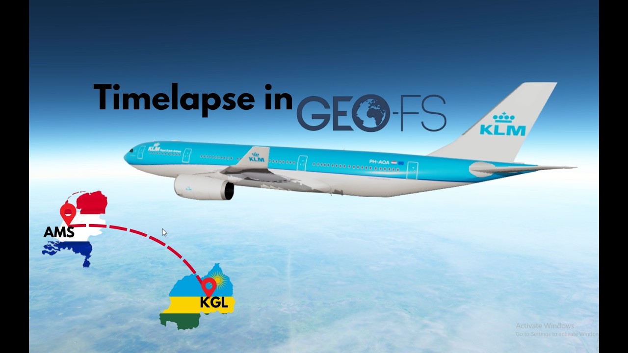 GeoFS Time lapse | Amsterdam - Kigali A330-200