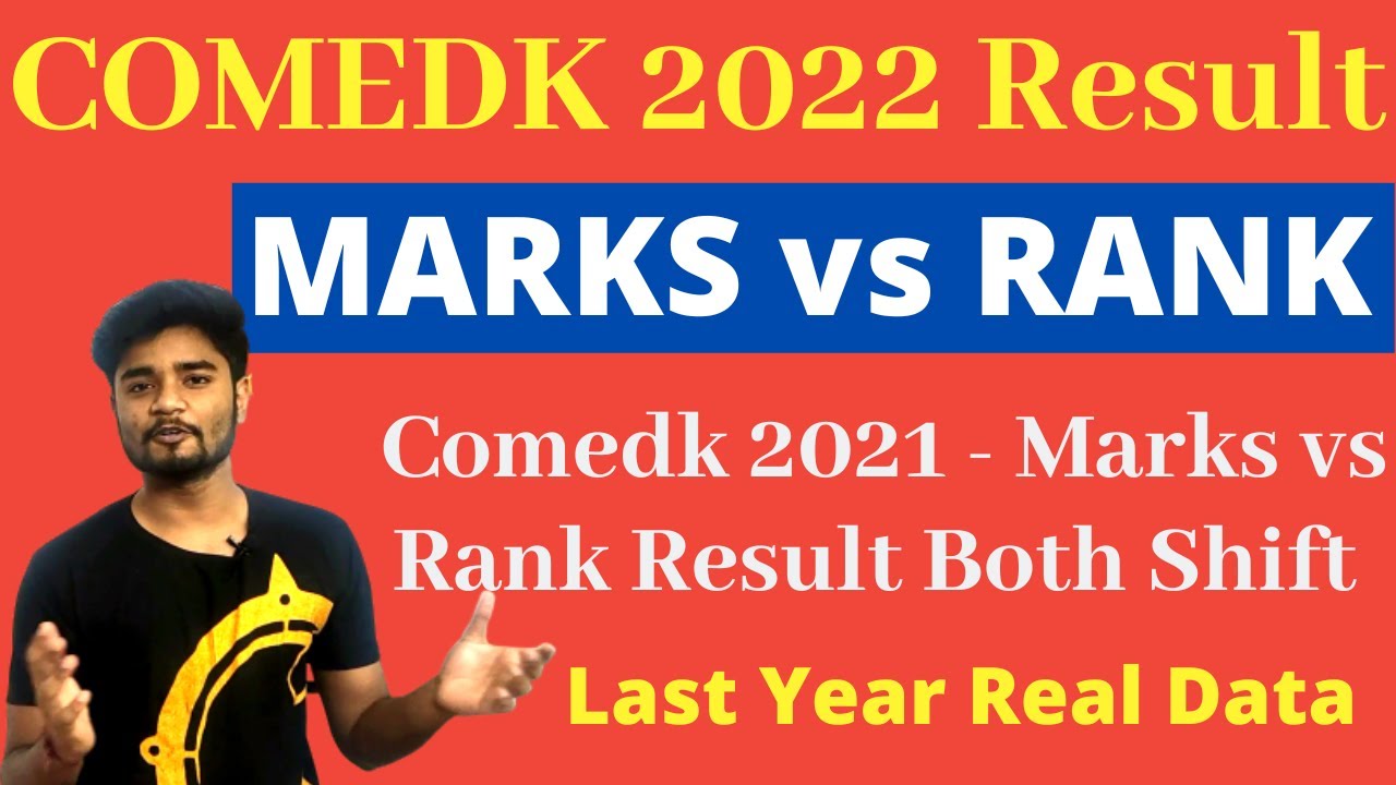 COMEDK Marks vs Rank 2022 - COMEDK 2021 Shift Wise Result Data- Rank vs Marks #comedk