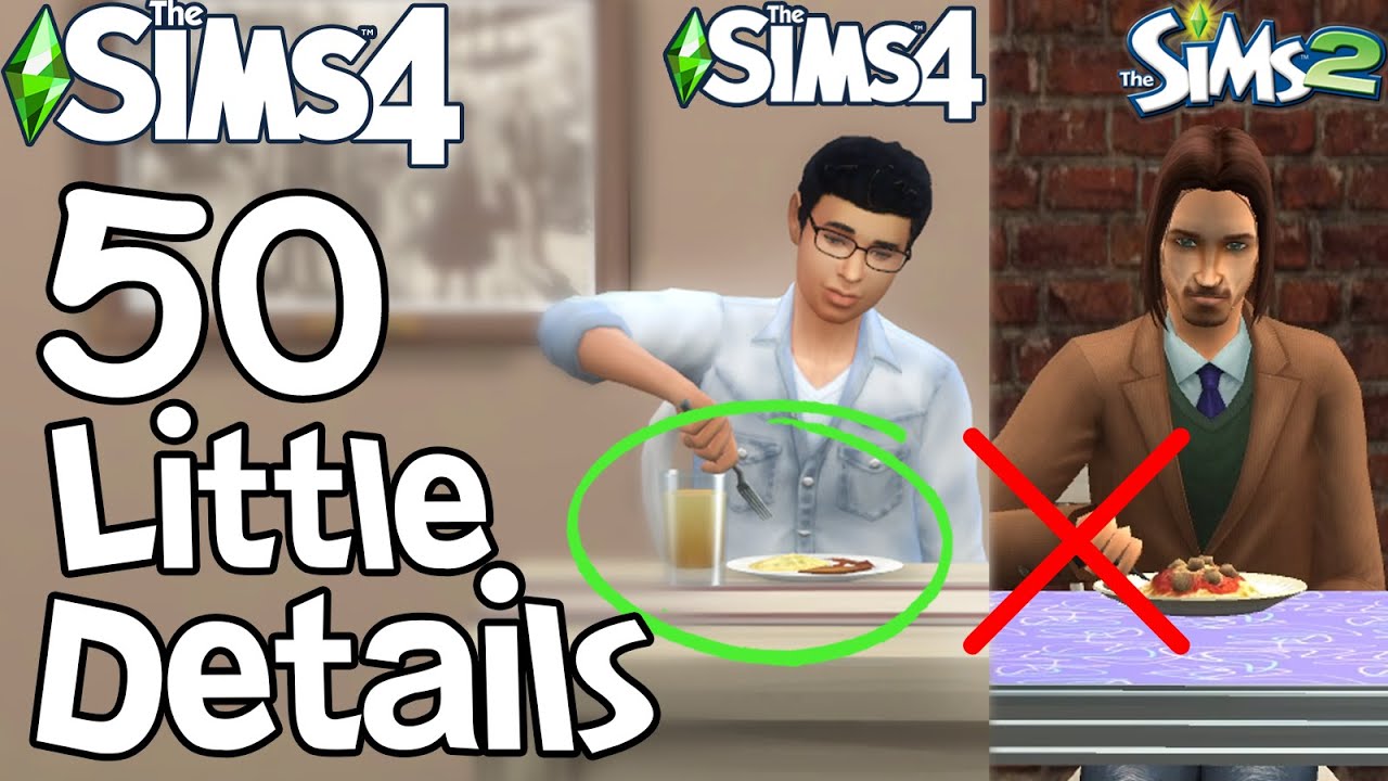 The Sims 4: 50 ЗАБАВНЫХ МЕЛКИХ ДЕТАЛЕЙ, которых нет в Sims 2 и Sims 3