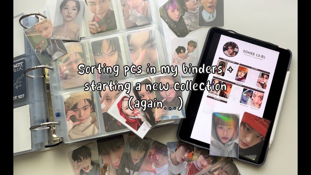 Sorting pcs in my binders + starting a new collection #5 ♡Nct, Loona, Enha, Zb1, Riize, Aespa & more