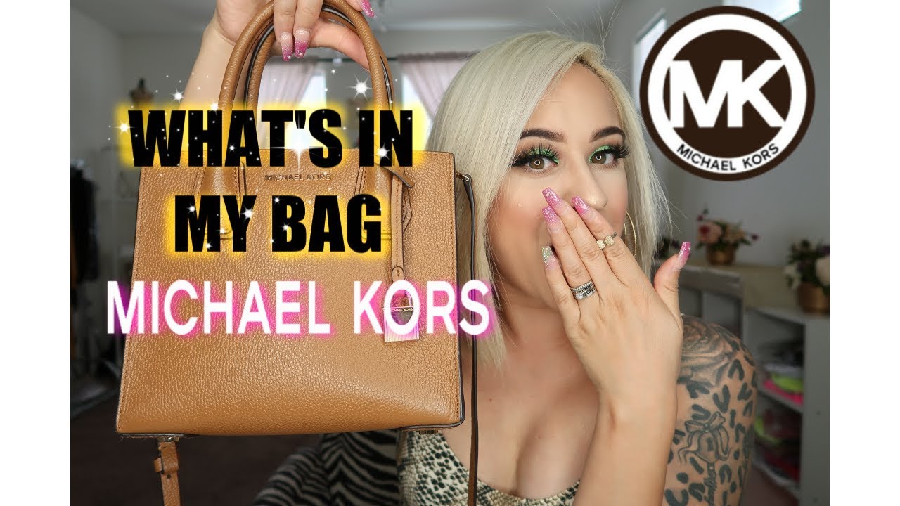 WHAT'S IN MY BAG!!! MICHAEL KORS MERCER MINI TOTE | Pinkcyndixo
