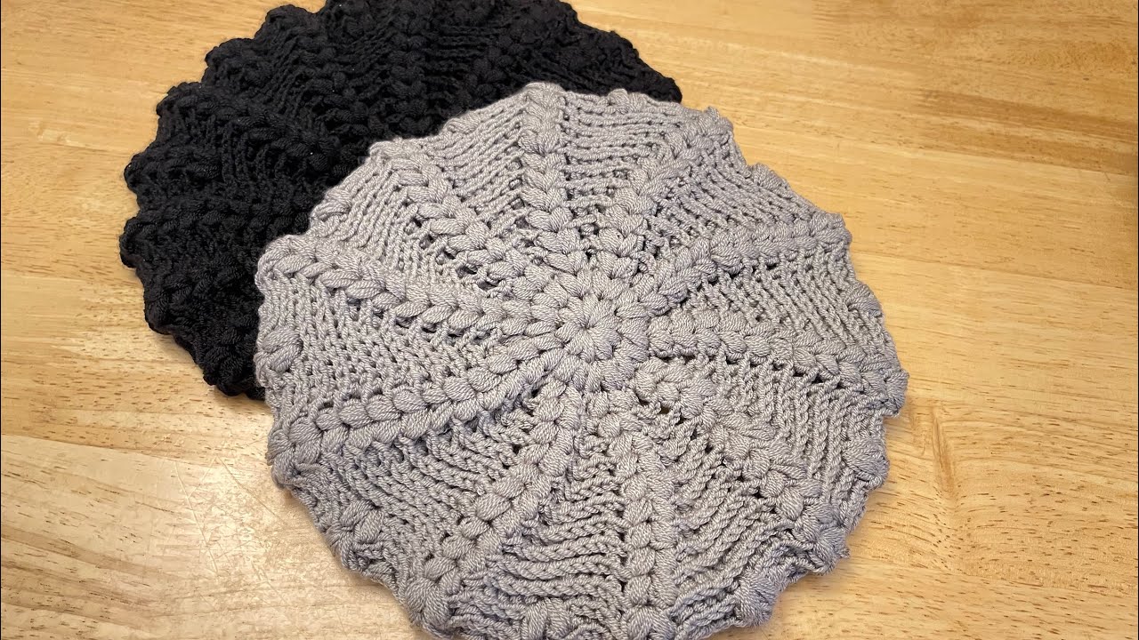 طاقية كروشيه ايس كاب بيريه فرنسيه لجميع المقاسات Crochet beret hat #كروشيه-طاقية-قبعة #Crochet-Marwa