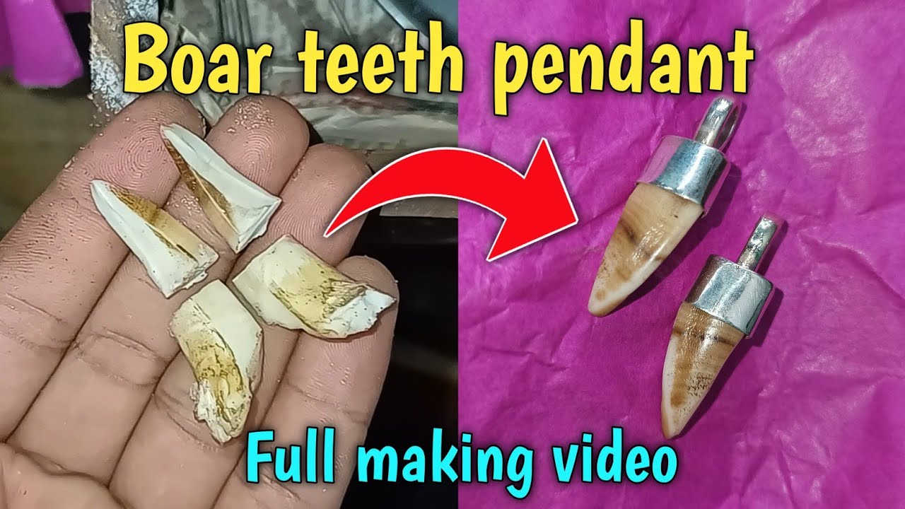 Boar teeth pendant making by silver 🔥😱