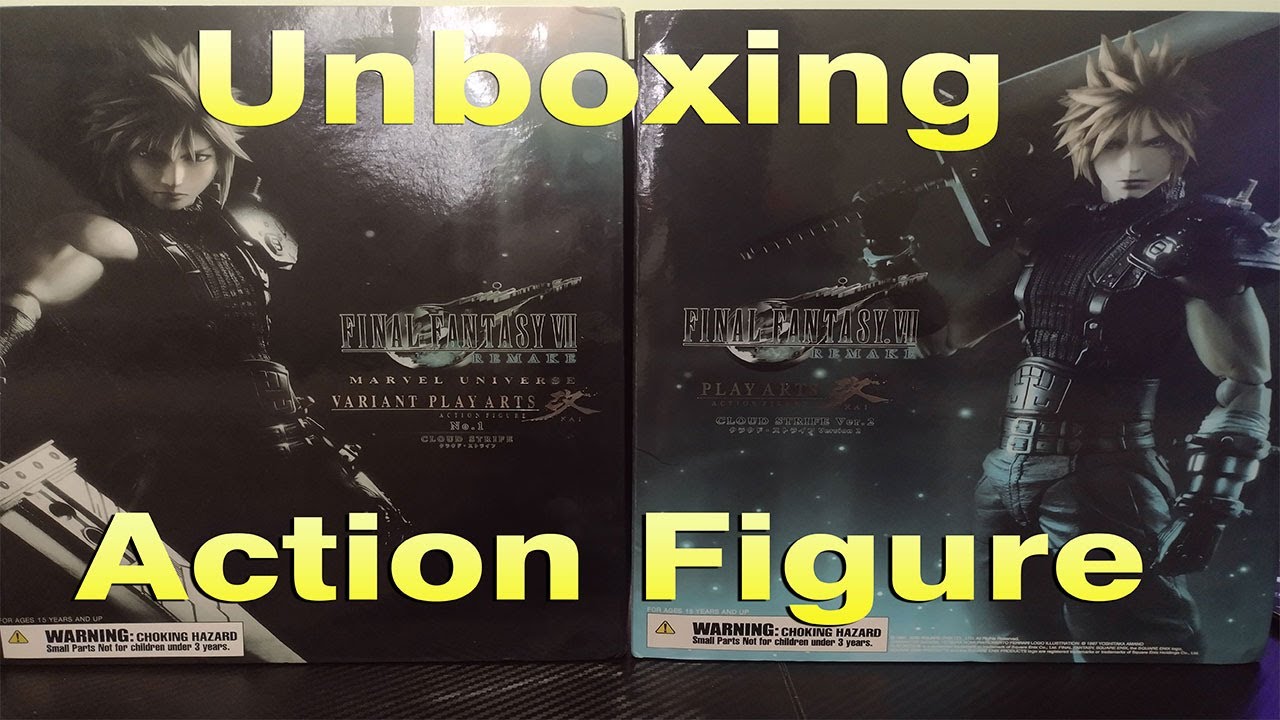 (Bootleg) Unboxing Action Figure Cloud Strife Variant e Versao.2 comparando versões Playarts