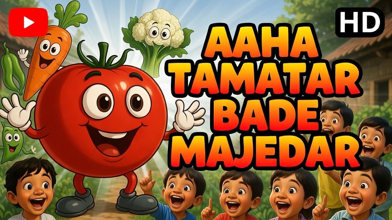 आहा टमाटर बड़े मज़ेदार | Aaha Tamatar Bade Mazedar | Hindi Nursery Rhymes and Kids Song | kids poem