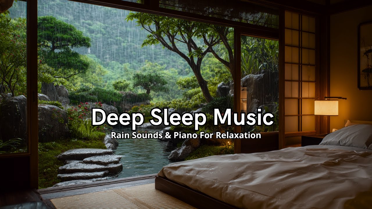 Relaxing Sleep Music for Deep Rest and Stress Relief - Cozy Bedroom On Rainy Day to Reduce Insomnia