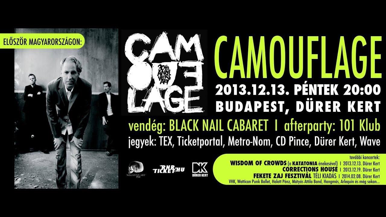Camouflage (GER) - Live at the Dürer Kert, Budapest December 13, 2013 FULL SHOW
