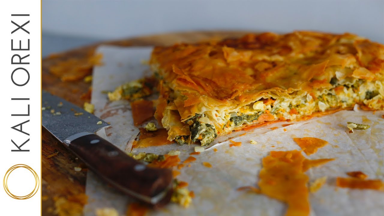 Antigoni’s Korfopita - Greek Marrow-Shoot and Flower Fillo Pie Recipe | KALI OREXI
