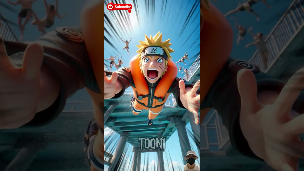 Dive Into The Pool |  Who can Dive the Best? Naruto, Sasuke And Luffy.