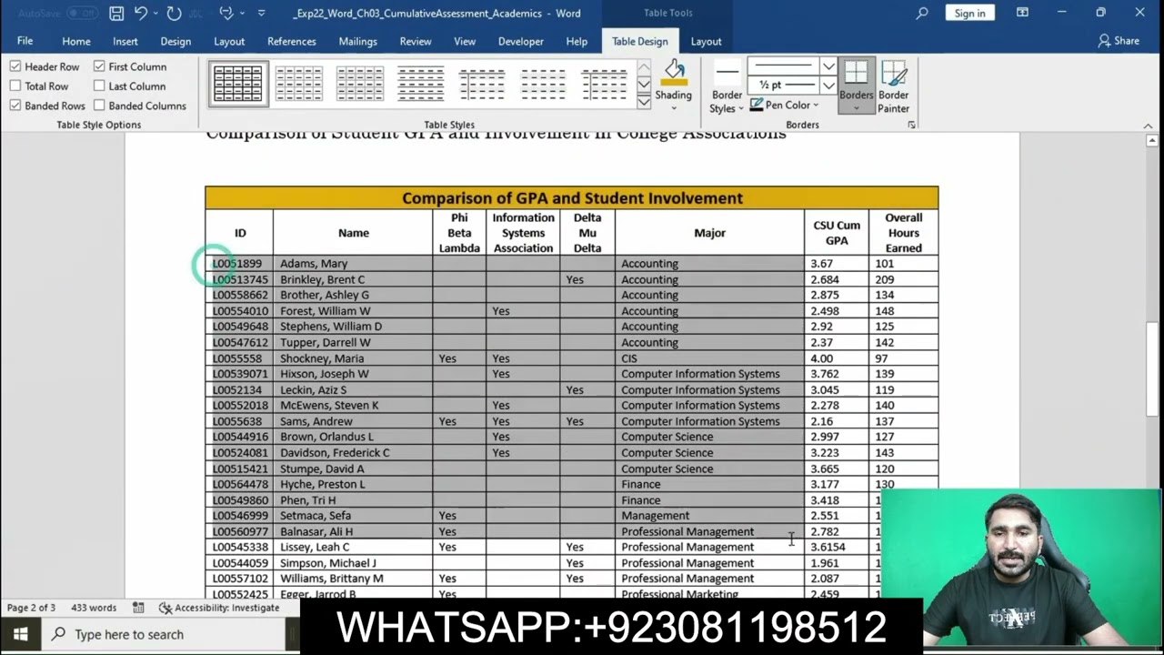 Exp22_Word_Ch03_CumulativeAssessment_Academics | Exp22_Word_Ch03_CumulativeAssessment_Academics