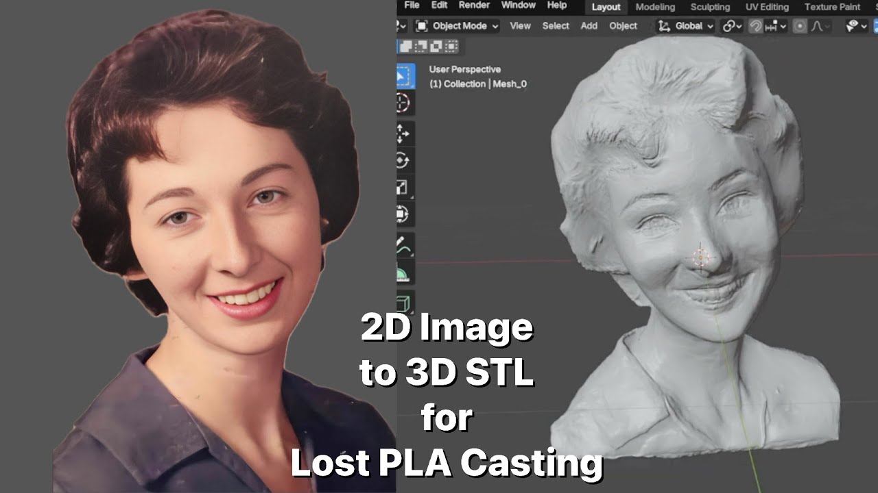 2D Image to 3D STL for Lost PLA Casting
