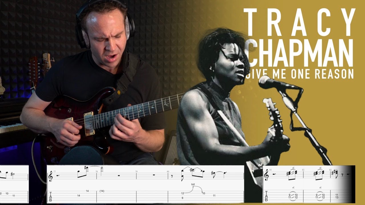 Give Me One Reason - TRACY CHAPMAN - All guitar fills and solo (Adam Levy) - (GUITAR TRANSCRIPTION)