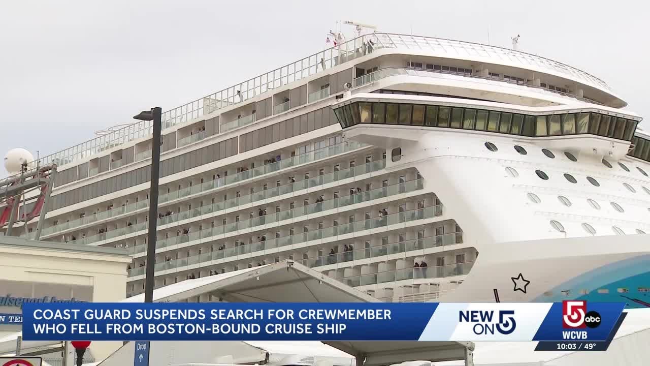 Search suspended after crew member falls from Boston-bound cruise ship, Coast Guard confirms