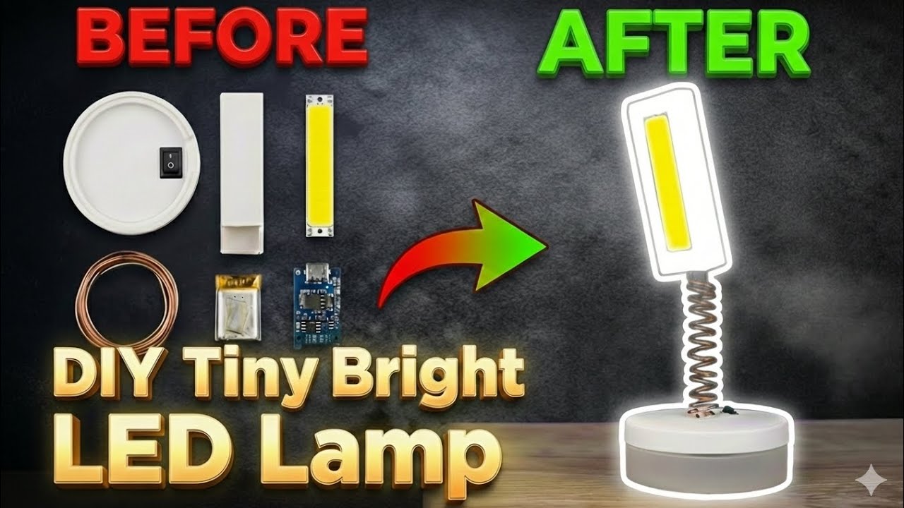 How to Make Tiny Rechargeable LED Lamp at Home|Ghar par banayein Powerful Mini LED Lamp!#repair#diy